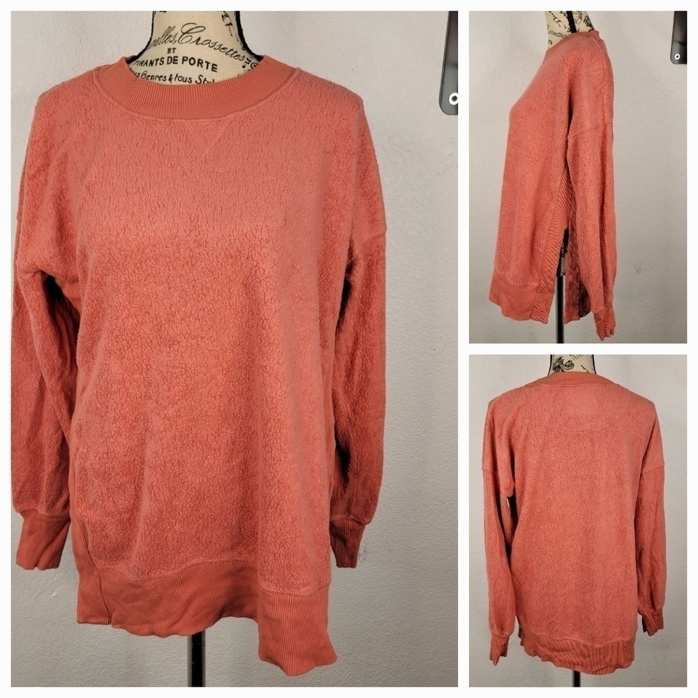Aerie Chilled Out Longline Sweatshirt S Oversized Orange